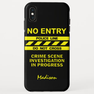 Aangepaste politie lijn aangepaste naam telefoonho iPhone XS max hoesje