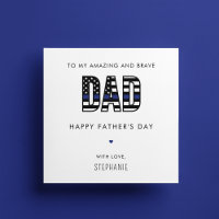 Aangepaste Politie Papa Vaderdag Dunne Blauwe Lijn
