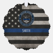 Aangepaste Politie Thin Blue Line Amerikaanse Vlag
