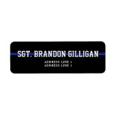Aangepaste politieagent Thin Blue Line Etiket (Voorkant)