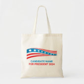 Aangepaste politieke campagne Amerikaanse vlag Sja Tote Bag (Voorkant)
