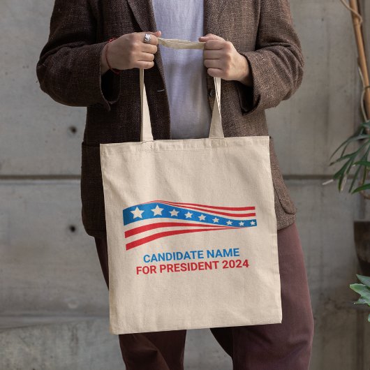 Aangepaste politieke campagne Amerikaanse vlag Sja Tote Bag