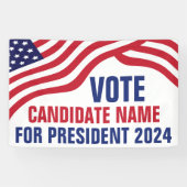 Aangepaste politieke kandidaat 2024 verkiezingscam spandoek (Horizontaal)