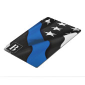 Aangepaste politievlag in blauwe lijn iPad pro cover (Kant)