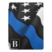 Aangepaste politievlag in blauwe lijn iPad pro cover (Voorkant)