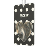 Aangepaste Polka Dot Dog Foto met Naam Luchtverfrisser (Links)