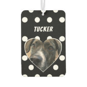 Aangepaste Polka Dot Dog Foto met Naam Luchtverfrisser (Achterkant)