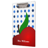 Aangepaste Polka Dot Red Apple-leraar Klembord (Links)