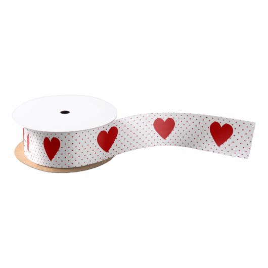 Aangepaste polka dot rode witte achtergrond monogr lint (Spoel)