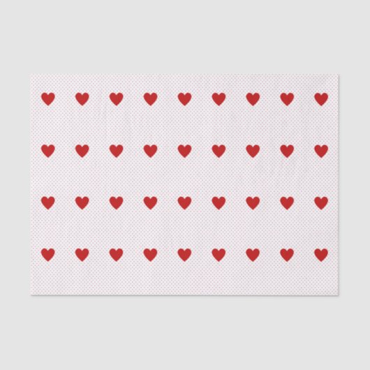 Aangepaste polka dot rode witte achtergrond monogr tissuepapier (Voorkant)