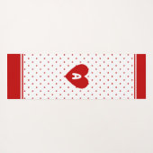 Aangepaste polka dot rode witte achtergrond monogr yogamat (Achterkant (horizontaal))