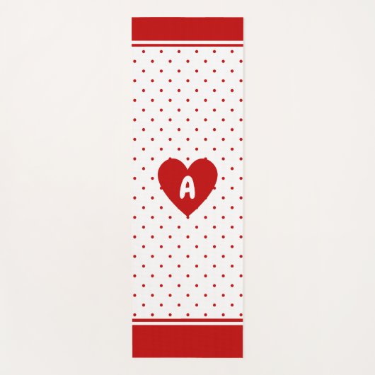Aangepaste polka dot rode witte achtergrond monogr yogamat (Voorkant)
