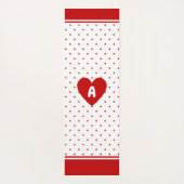 Aangepaste polka dot rode witte achtergrond monogr yogamat (Achterkant)