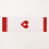 Aangepaste polka dot rode witte achtergrond monogr yogamat (Voorkant (horizontaal))