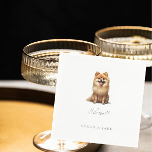 Aangepaste Pomeranian Pet Wedding Servet