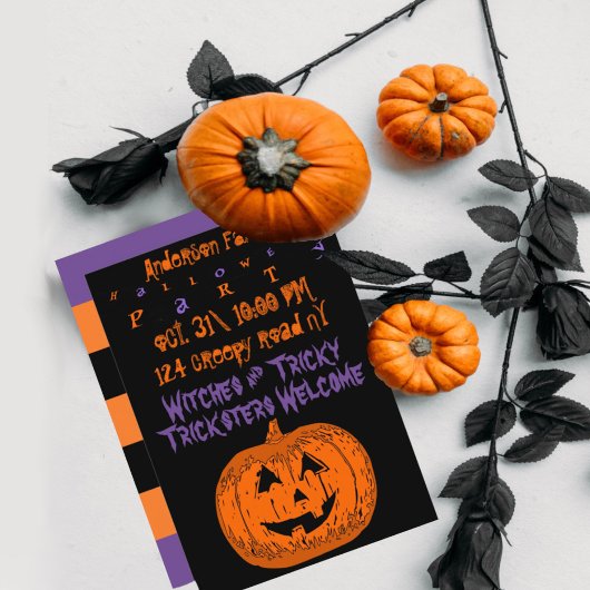 Aangepaste pomkin Halloween party Invitation Kaart