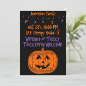 Aangepaste pomkin Halloween party Invitation Kaart (Staand voorkant)