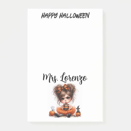 Aangepaste Pompoen Parade — Een Whimsical Hallowee Post-it® Notes (Voorkant)