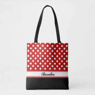 Aangepaste pooldonker rode rode basis tote bag