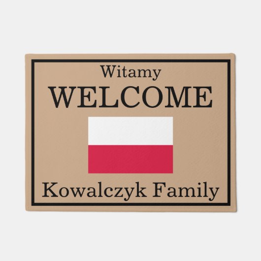 Aangepaste Poolse vlag Naam deurmat (Voorkant)
