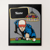 Aangepaste poolspeler Billiards Jigzaag Puzzle Legpuzzel (Verticaal)