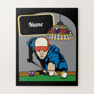 Aangepaste poolspeler Billiards Jigzaag Puzzle Legpuzzel