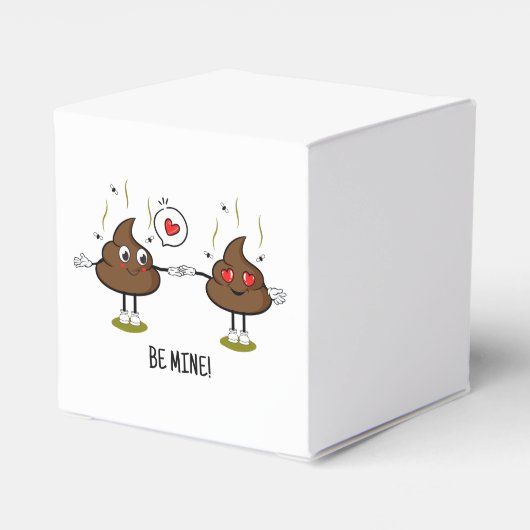 Aangepaste poop Emoji Love Couple Bedankdoosjes (Achterkant)
