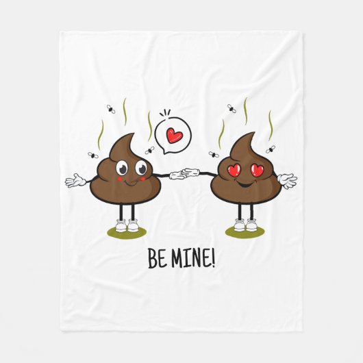 Aangepaste poop Emoji Love Couple Fleece Deken (Voorkant)