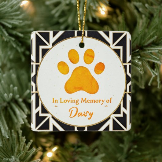 Aangepaste pootafdruk Memorial Pet Loss Keepsake Keramisch Ornament (Boom)