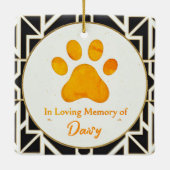Aangepaste pootafdruk Memorial Pet Loss Keepsake Keramisch Ornament (Achterkant)