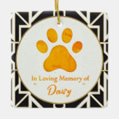 Aangepaste pootafdruk Memorial Pet Loss Keepsake Keramisch Ornament (Voorkant)