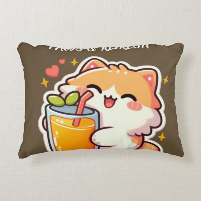 Aangepaste Pootjes en Refresh Cute Kat Ontwerp Accent Kussen (Voorkant)