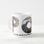 Aangepaste POP 3 Photo Collage Quote Vaderdag Koffiemok (Voorkant links)