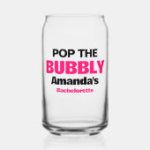 Aangepaste Pop De Bubbly Bachelorette Party Favors Blikvorm Glas (Voorkant)