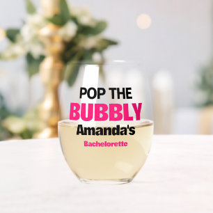 Aangepaste Pop De Bubbly Bachelorette Party Favors Wijnglas Zonder Voet