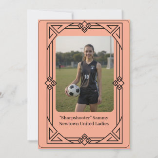 Aangepaste Portret Foto Voetbal Getuigschrift Uitn Feestdagenkaart