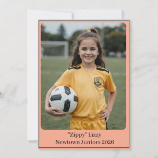 Aangepaste Portret Foto Voetbal Verjaardag v2 Uitn Feestdagenkaart