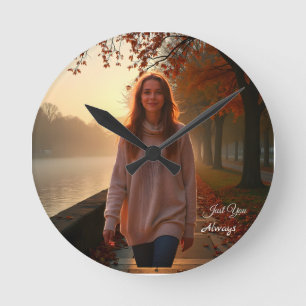 Aangepaste Portret van Haar – Een Speciale Cadeau Ronde Klok