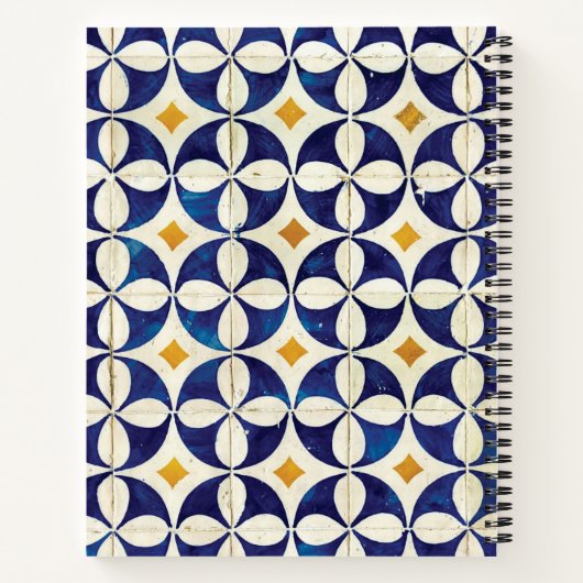Aangepaste Portugese Tegels Azulejo Recipe Notitieboek (Achterkant)