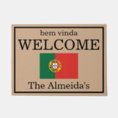 Aangepaste Portugese vlag Naam van de Portugese vl Deurmat (Voorkant)