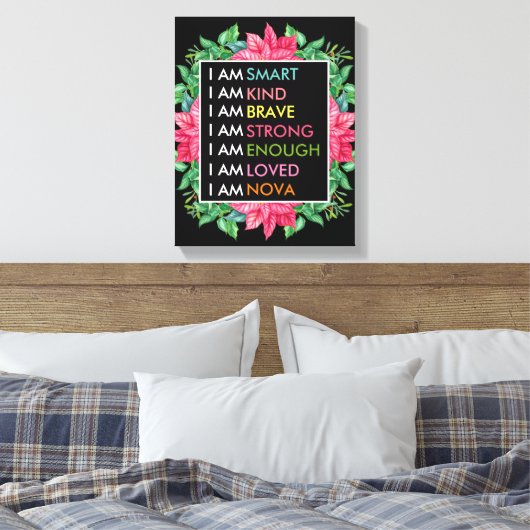 Aangepaste positieve effecten voor kinderen canvas afdruk (Insitu (Slaapkamer))