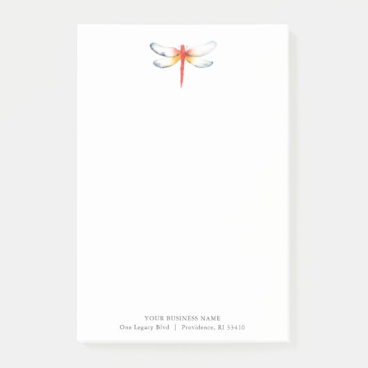 Aangepaste Post Het Noten Waterverf Rode Dragonfly Post-it® Notes (Voorkant)