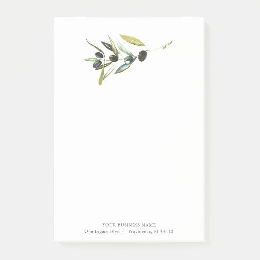 Aangepaste Post Het Notities Waterverf Olive Branc Post-it® Notes (Voorkant)