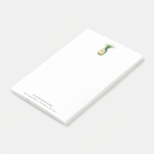 Aangepaste Post Het Notities Waterverf Pineapple Post-it® Notes (Schuin)