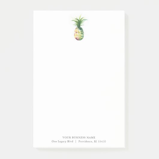 Aangepaste Post Het Notities Waterverf Pineapple Post-it® Notes (Voorkant)