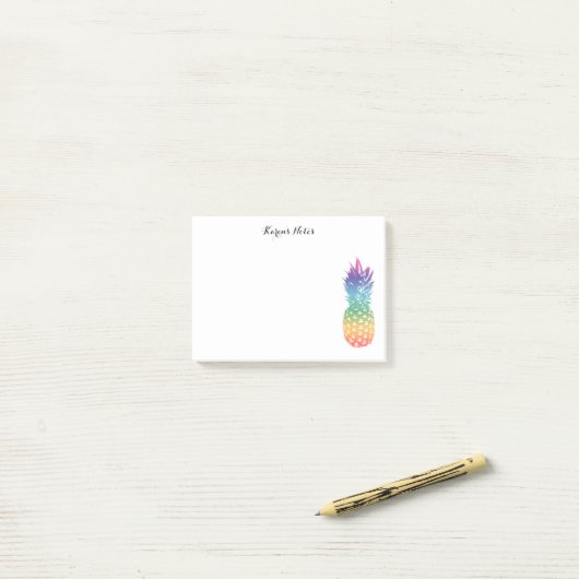 Aangepaste Post-it® notes tropische anananasappele (Op bureau)