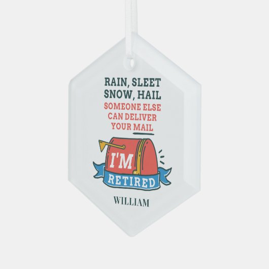 Aangepaste postboeking postbode glas ornament (Voorkant links)