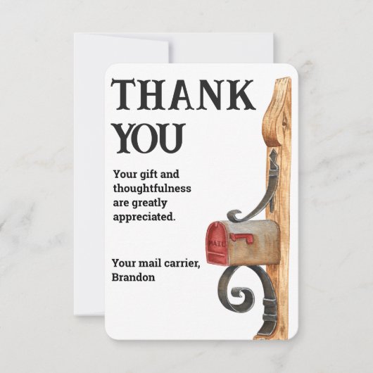 Aangepaste postbus postbus bedankt creditcard (Voorkant)