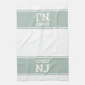 Aangepaste postcode & staat Housewarming Gift Groe Theedoek (Verticaal)