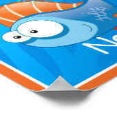 Aangepaste poster met cute waterdieren voor kinder (Hoek)